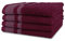 jilda-tex Handtuch Duschtuch Frottierware Set 100% Baumwolle Verschiedene Größen/Farben (4 x Handtücher, Beere)