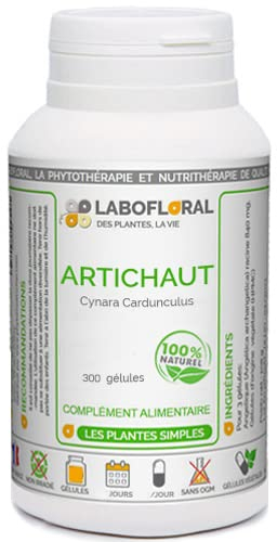 Artichaut Labofloral 300 gélules dosées à 260 mg - Complément alimentaire - Détox du foie, digestion, confort intestinal, élimination des graisses stockées - Fabriqué en France