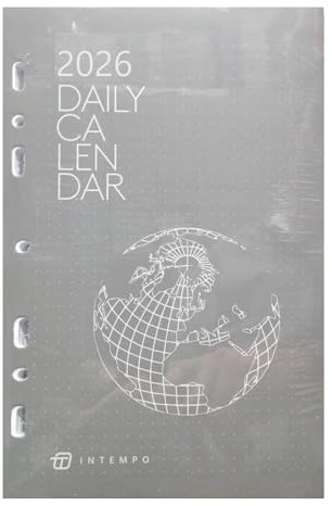 Pièce de rechange 2026 CALENDRIER Daily 6 trous 15 x 21 cm Intempo + stylo à cliquer et signet
