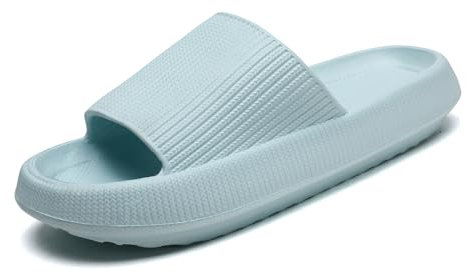 Waysoland Badelatschen Original Damen Herren,Wolkenschuhe Damen Airfoot Wolken Rutschfest Schnell Trocknend Super Bequeme Dicke Sohle Pantoletten Sommer Garten Badeschuhe(Himmelblau,36/37 EU)
