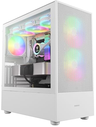 GAMDIAS TALOS M3 MESH ATX Mid Tower PC Case, 3 ARGB PWM Fan, Airflow Mesh Front Panel, Tool-Free Tempered Glass Side Panel, Magnetic Dust Filter,White