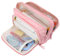 Euqvunn Trousse Crayons Grande Capacité avec 3 Compartiments - Sac de Papeterie Organisateur pour Fourniture Scolaire et de Bureau, Adaptée pour Garçons, Filles et Adultes - Rose