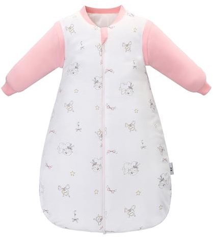 Saco de dormir para bebé de invierno, con mangas desmontables, TOG, algodón cálido, para bebés de 0 a 18 meses, 3,5 TOG, cordero, L