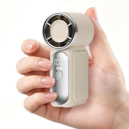 AUAUY Bärbar minifläkt, 6 hastigheter, USB-C uppladdningsbar, vit