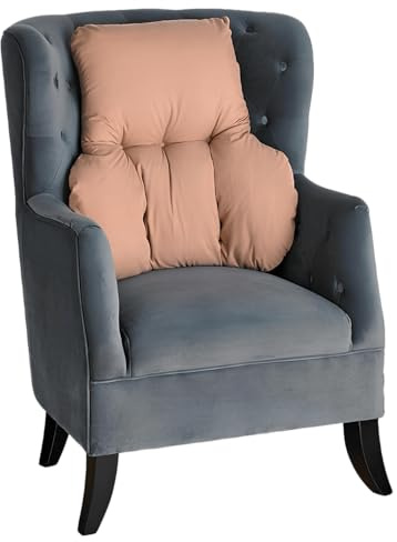 Quarry NHS Back Support Cushion | Orthopaedic Lumbar Support Cushion for Chairs, Beds and Cars | Relieves Back Pain and Spine Pressure | Hollow Fibre Fill, Cream, H63xD30xW40-60cm