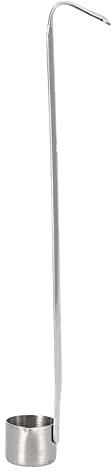Stainless Steel Wine Ladle Spoon Wine Dipper Sauce Ladle Beer Pouring Measure Spoon Flat Bottom Spoon with Hook for Kitchen(2#)