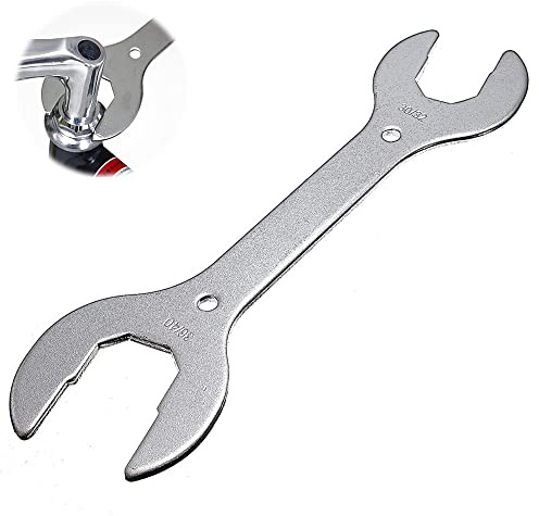 Set Sterzo per Bicicletta, Chiave Piatta Doppia, 30 32 36 40 mm Chiavi con estremità Aperta, Strumento di Riparazione per Chiavi a Pedale, Metrico, per MTB, Bicicletta, Mountain Bike (Argento)