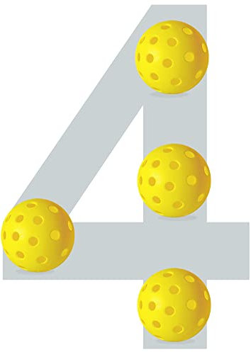 BOOSTEADY X-26 Indoor Pickleball Bälle 4 Stücke Pickle Ball Bälle, Gelb