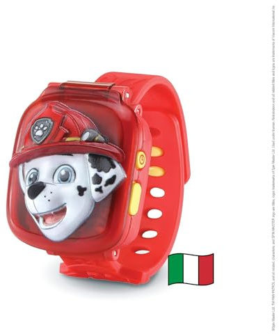 VTech PAW Patrol - Orologio Interattivo di Marshall, Orologio per Bambini con 4 Giochi, Schermo a Colori, Inclusa Voce di Ryder, Funzione Sveglia e Timer, Lingua Italiana, Batterie Incluse, 3-7 Anni