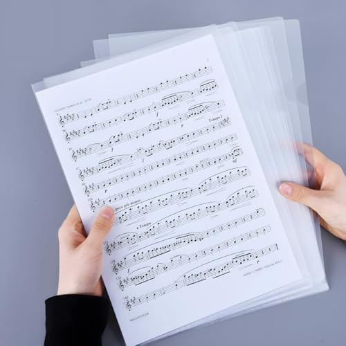 YOWPEY 20PCS A4 Plastic Clear Document Folders Copy Safe Project Pockets Clear Plastic Folder Project Pockets Poly Sleeve Folders Transparent Color