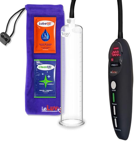 LeLuv Magna Pro+ Smart LCD Electric Penis Pump Kit, Black, 9 x 2.00 ID