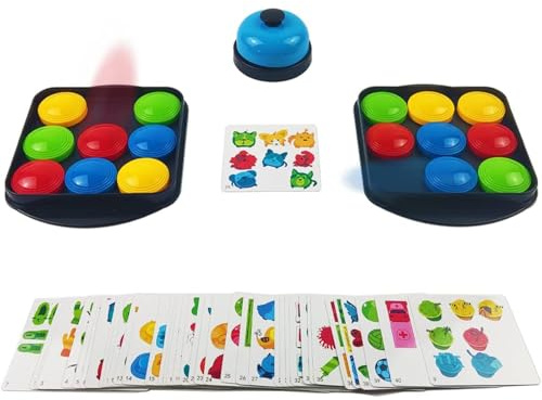 ZUNIPLEX Puzzle Deslizante Carrera,Doble Partido,Aprender Colores a Partir de 2,Juego de Pensar para niños,Juguete Montessori a Partir de 4 (Contiene Cuarenta Tarjetas Diferentes)