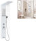 YUENFONG 5-in-1 Duschpaneel Duschsystem aus Edelstahl, Multifunktionales Dusche, Inkl. Regendusche, Waterfall, Rückenmassage, Handbrause, Einfache Wandmontage, Weiß
