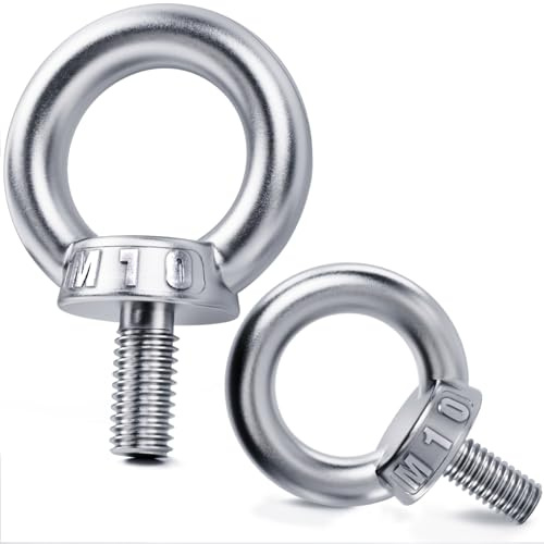 YOOPIN Tornillo anular M10, 6 unidades, tornillos de ojo de acero inoxidable 304, tornillo de ojo con rosca, tornillo de anillo de acero inoxidable para tecnología de fijación y varios dispositivos de