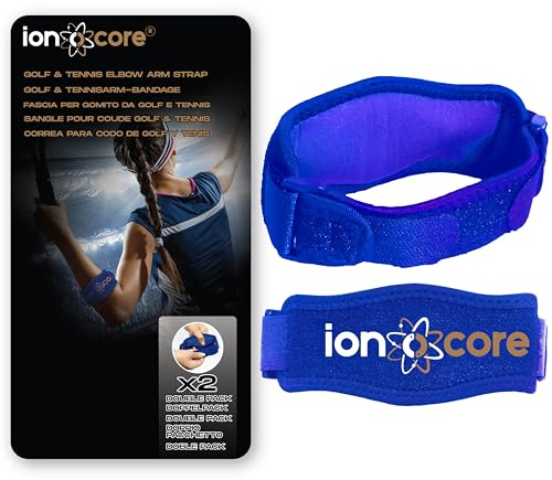 ionocore Tennis Elbow Support Strap - Golfers Elbow Support for Men & Women - for Rapid Pain Relief & Recovery - Elbow Brace with EVA Compression Pad & Adjustable Tennis Elbow Supports