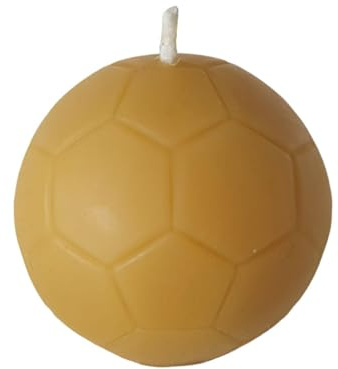Candela di cera d'api da calcio, 4 cm, in 100% pura cera d'api – fatta a mano – candela al miele – cera d'api, candela come palla
