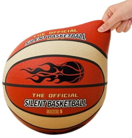 syayw Pallacanestro silenzioso – Airless Easy Grip | Ballon De Basket Silencieux | Baloncesto Silencioso | Per sport di casa camera da | 2026 | arancione