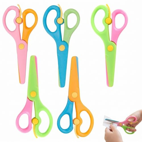 YIPFEN 6 PCS Ciseaux de Sécurité avec Lames en Plastique, Ciseaux pour Enfants à partir de 2 Ans, Idéal pour les Tout-Petits