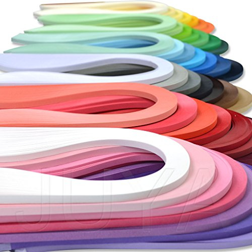 JUYA Quilling Carta di Carta impostata su 42 Colori Un Colore e 100 Strisce per Confezione 2/3/5/7/10mm Larghezza Disponibile (42 Colori, Larghezza 7mm)