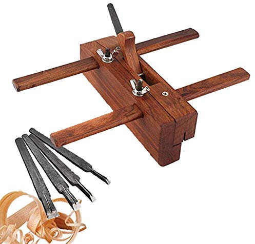 Rabbet Plane, Hand Wood Planer DIY Plough Plane Slot Grooving Wood Plane Shoulder Plane Adjustable Hand Plane for Carpenter Woodcarver with 5 Planer Blades