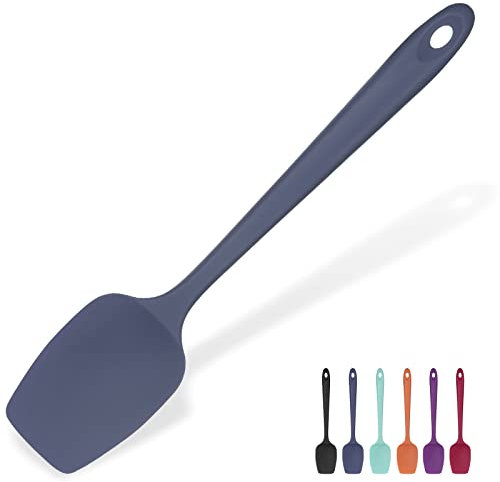 Heat Resistant Silicone Spoon Spatula: U-Taste 315℃ Heat Proof Flexible Seamless Rubber Spatula, Baking Cooking Kitchen Utensil for Nonstick Cookware Mixing Stirring Scraping (29cm, Midnight Blue)