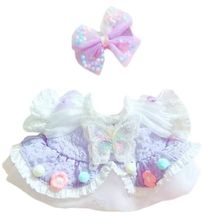 niannyyhouse Vestido de muñeca de 8 pulgadas, vestido de falda de flores, traje de muñeca de peluche de 20 cm (A-2)