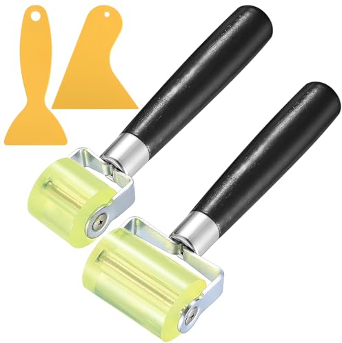 2 piezas de rodillo de presión de silicona, rodillo de 30mm y 50mm, herramienta de rodillo resistente al calor, para soldar lonas de PVC, con 2 raspadores