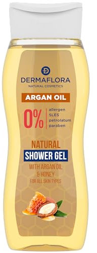 Dermaflora Argan Oil Shower Gel – 250ml | Nourishing Body Wash for Dry & Sensitive Skin | With Natural Argan Oil & Vitamin E | Gently Cleansing, Moisturizing, Vegan & Cruelty-Free Formula