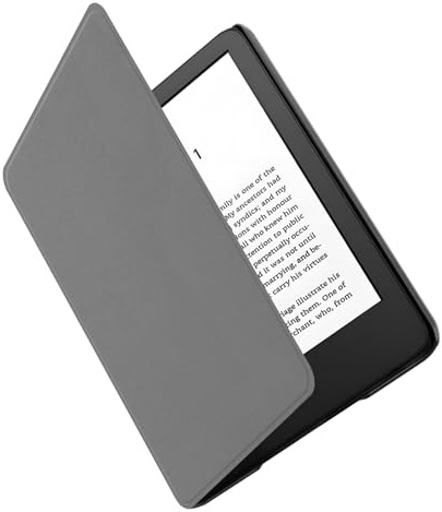 AXFEE Hülle für 6,8 Zoll Kindle Paperwhite(11. Generation 2021) PU Leder Schutzhülle Tasche, mit Auto Sleep/Wake Funktion, Haut Schutz Case für Kindle Paperwhite (Modell: M2L3EK/M2L4EK), Grau