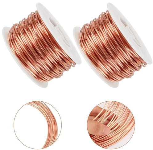 2 Stück kupferdraht 0,2 mm*10 m, Kupferlackdraht, copper wire, kupferkabel, kupferspirale, kupferlackdraht, kupferlackdraht, Isoliert Magnetdraht zur Herstellung eines Elektromagnet-Motormodells
