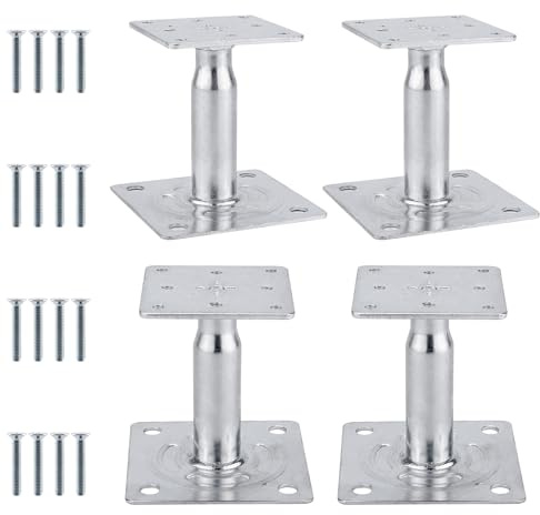 Homtone Stolphållare justerbar höjd 4 stycken, galvaniserade 100–150 mm