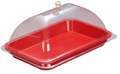 FytStycale Campana para Alimentos Tapa para Tartas Protector de Repostería Vitrina Transparente Cubridor Multifuncional Antipolvo Adecuado para Cocina Comedor Y, Rojo, Individual