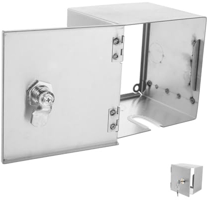 BESTYASH Wetterfester Edelstahl Elektroverteilerkasten Mit Schloss Abschließbarer Schutzkasten Außensteckdose Für Elektrofahrzeuge Steckdosenabdeckung Wandmontage