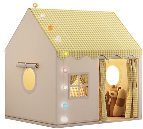 Barn Inomhustält | Polyester Tyg Med Metallram 120×105×128cm Rymlig Bekväm | Slott Litet Hus Leksak För Pojkar Flickor | Födelsedag Julklapp Läslek Gömställe