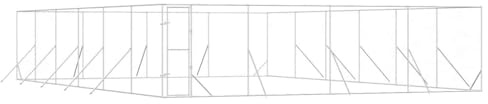 Galvanised Steel Outdoor Dog Kennel 8x12x2 m, Large Dog Cage with Lockable Door for Dogs, Chickens, Rabbits, Ducks