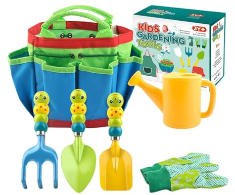 siduytin Herramientas de jardinería para niños, duraderas y fáciles de armar. Juego de Herramientas de jardinería para niños, pequeñas y portátiles.