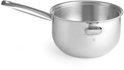 HENDI Cazo, olla, cazuela, para baño María, de doble pared, con depósito de agua, para fundir chocolate, apta para todas las fuentes de calor, 1 L, 330x165x(h)95 mm, acero inoxidable