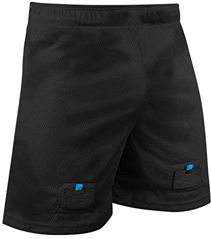 CHAMPRO Herren Rink Strukturiertem Polyester-mesh Hockey-Shorts, schwarz, Medium