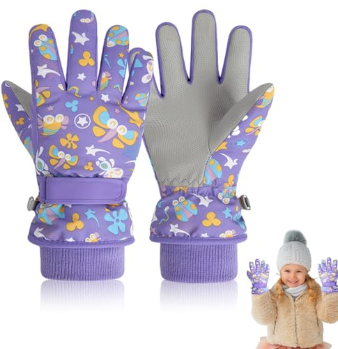 Udbrud Guantes de Esquí para Niños, Guantes de Invierno Cálidos y Impermeables Guantes Ski Niño Guantes Térmicos Fleece para Snowboard Patinaje Ciclismo Correr y Actividades al Aire Libre