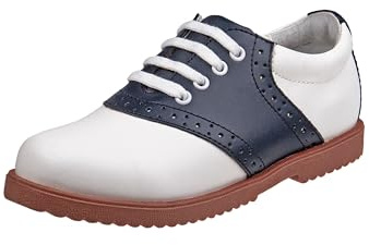 Womens Classic Saddle Oxfords Lace-Up Shoes, White/Navy (10 Medium, Adult)