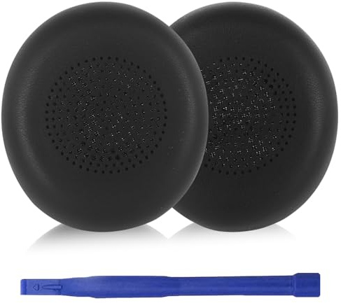 Aiivioll Pads d'oreille pour casque audio compatibles avec Jabra Evolve2 65, 40, Elite 45h en cuir et mousse à mémoire de forme, noir
