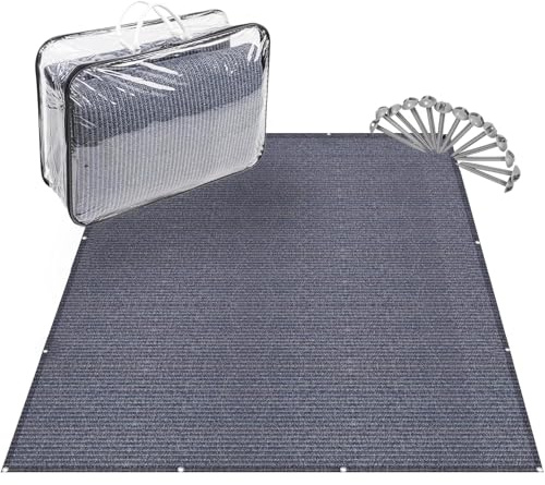 Generico Tappeto per Tende da Sole, Stuoia Campeggio, Tappeto per Veranda Camper, Telo Campeggio Pavimento, Traspirante, Antiscivolo, con 12 Fori, 13 Picchetti e Borsa per Il (300 * 500CM)