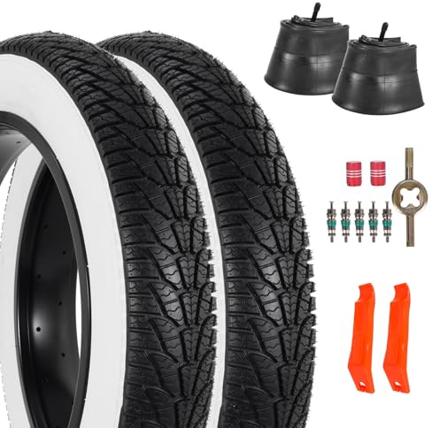 2-Pack 20x4.0 Fat Bike Tire Tube, 20 Inch Mountain Bike Tires, Black&White