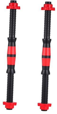OSOLADY Set 2 Barre Manubri da 40 Cm con Collari Spinlock in Acciaio Zigrinato per Allenamento di Forza Palestra e Riscaldamento Sportivo Colore Casuale