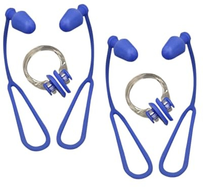 MOBUTOFU 2 pezzi Tappi Naso Nuoto con Corda Clip Naso in Silicone Morbido per Adulti Protezione Facile da Usare per Piscina e Sport Acquatici