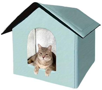 Ancsttu Maison pour Chat D Extérieur,Lit Et Appartements Tente Et Caverne - Abri Pliant Résistant Aux Intempéries pour Chats Errants - pour Dormir Et Jouer en Hiver Terrasse Balcon pour
