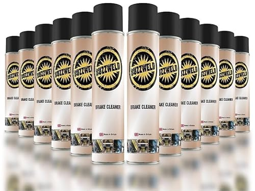 Buzzweld Brake Cleaner Spray, 500ml, Vehicle Parts Cleaner, Car Care Maintenance, 12 Cans Bundle