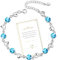 Armband Herz Armband Silber 925 Armband Damen Zirkonia Armband Silber Kristall Armband Verstellbar Schmuck Armband Blau Damen Geschenk für Weihnachten Valentinstag für Sie Damen Frauen