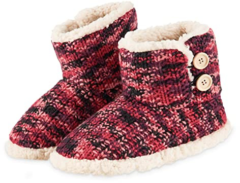 CityComfort Tallstövlar damer stickade varma vinter inomhusstövlar storlek 5 6 7 8, 3/4 Storbritannien, Röd