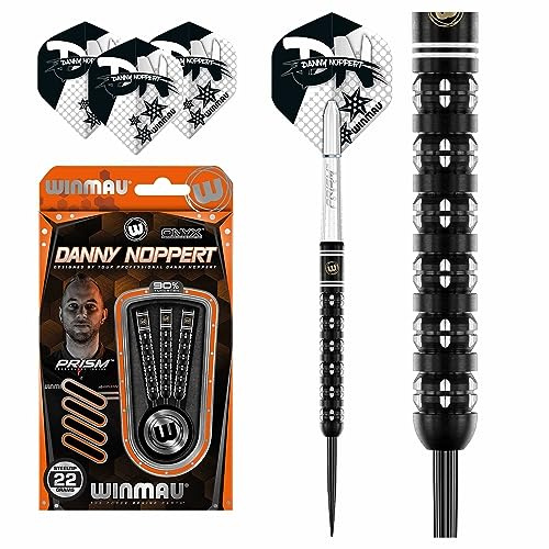 WINMAU Danny Noppert Freeze Edition 24 Gram Professionell Stålspets Volfram Dart Set med dartflygs och stjälkar